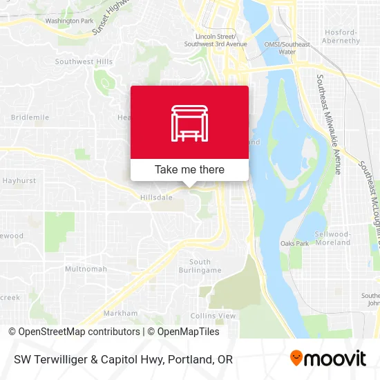 Mapa de SW Terwilliger & Capitol Hwy