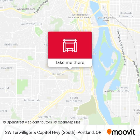 SW Terwilliger & Capitol Hwy (South) map