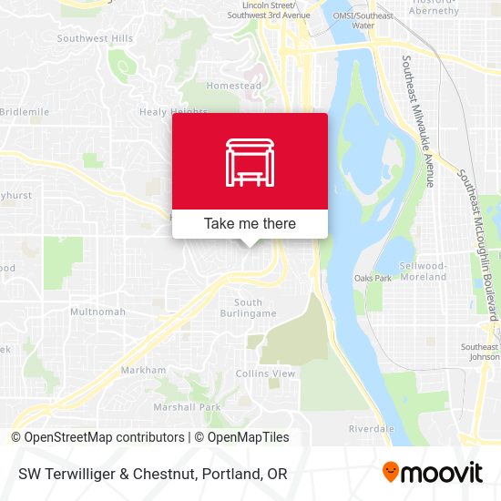Mapa de SW Terwilliger & Chestnut