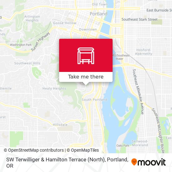 SW Terwilliger & Hamilton Terrace (North) map