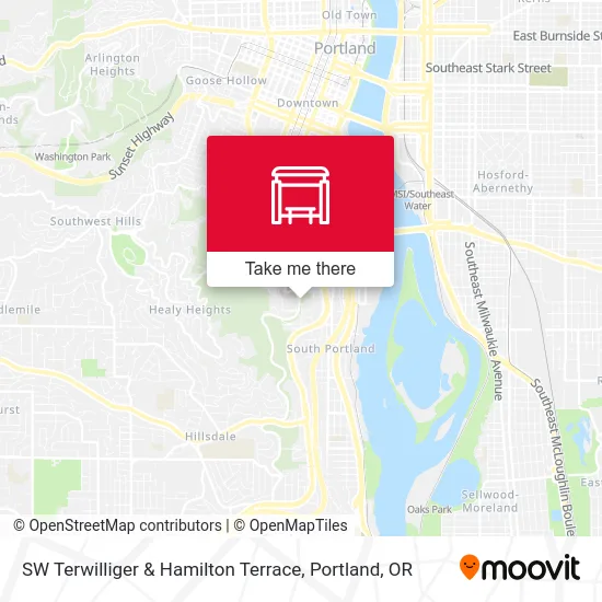 Mapa de SW Terwilliger & Hamilton Terrace