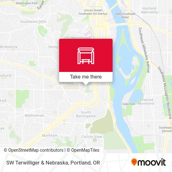 SW Terwilliger & Nebraska map