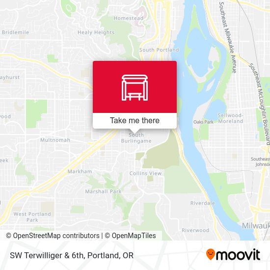SW Terwilliger & 6th map