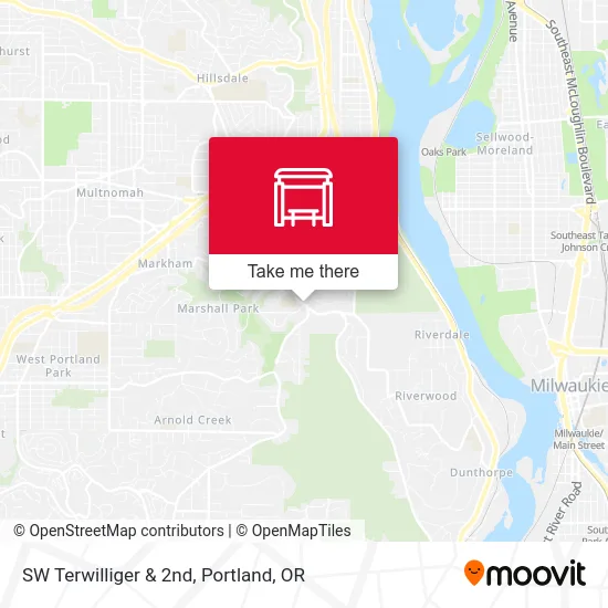 Mapa de SW Terwilliger & 2nd