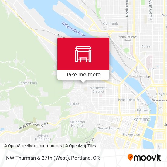 NW Thurman & 27th (West) map