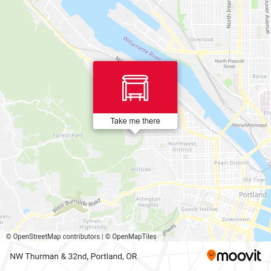 NW Thurman & 32nd map