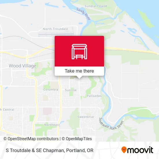 S Troutdale & SE Chapman map