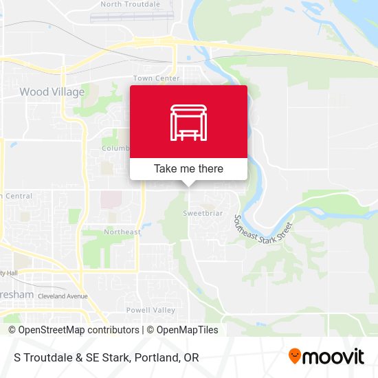 S Troutdale & SE Stark map