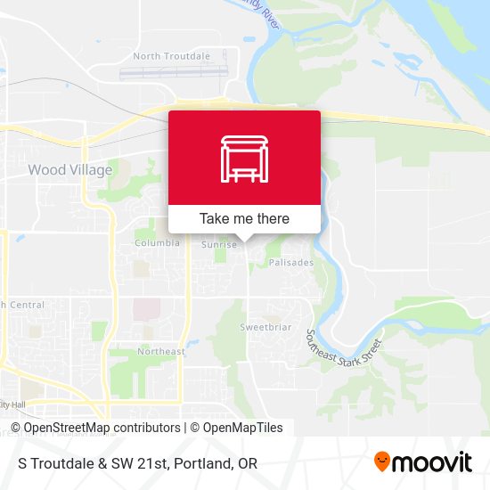 S Troutdale & SW 21st map
