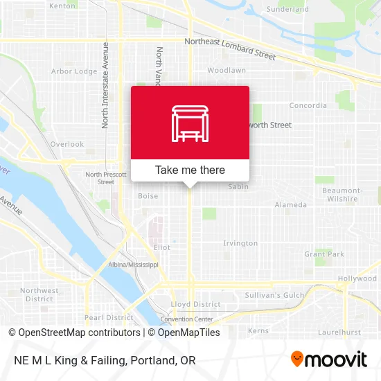 NE M L King & Failing map