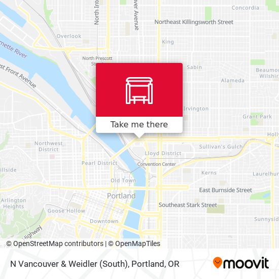 N Vancouver & Weidler (South) map