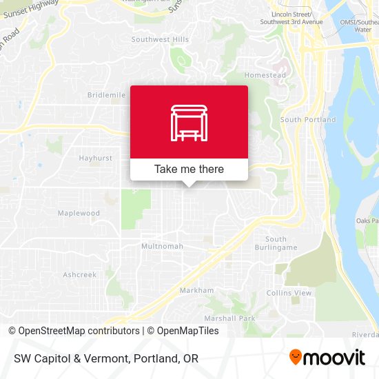 SW Capitol & Vermont map
