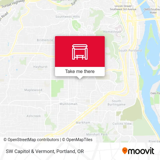 SW Capitol & Vermont map