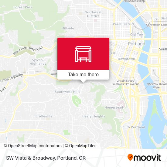 SW Vista & Broadway map