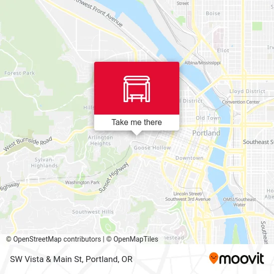 SW Vista & Main St map