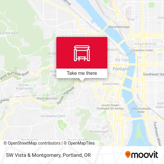 SW Vista & Montgomery map