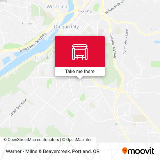 Warner - Milne & Beavercreek map