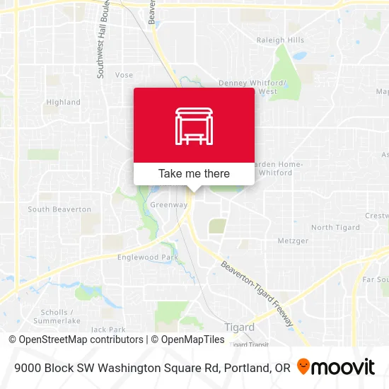 Mapa de 9000 Block SW Washington Square Rd