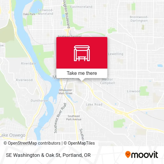 SE Washington & Oak St map