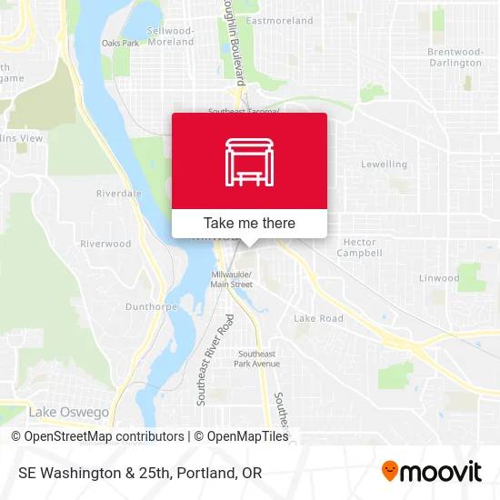 SE Washington & 25th map