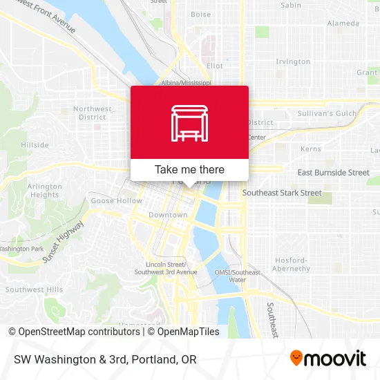 Mapa de SW Washington & 3rd