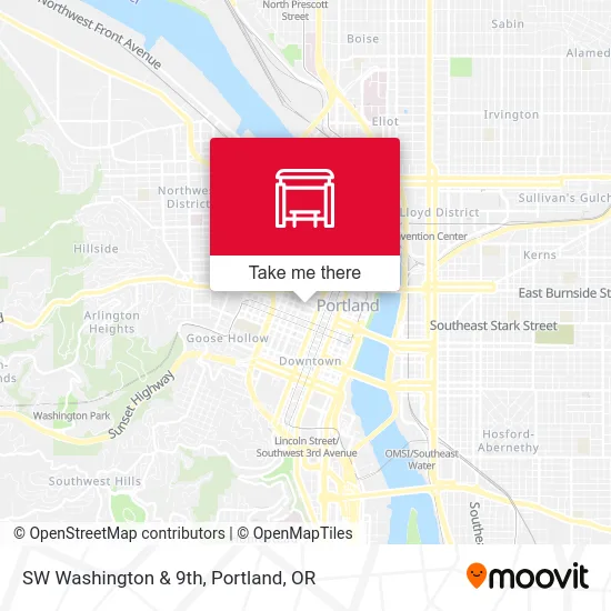 Mapa de SW Washington & 9th