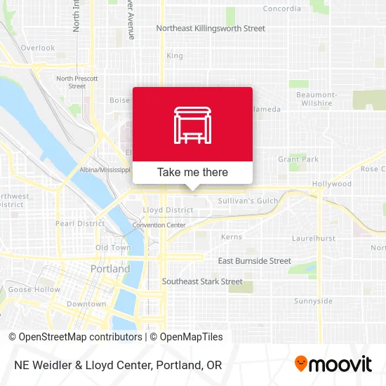 NE Weidler & Lloyd Center map