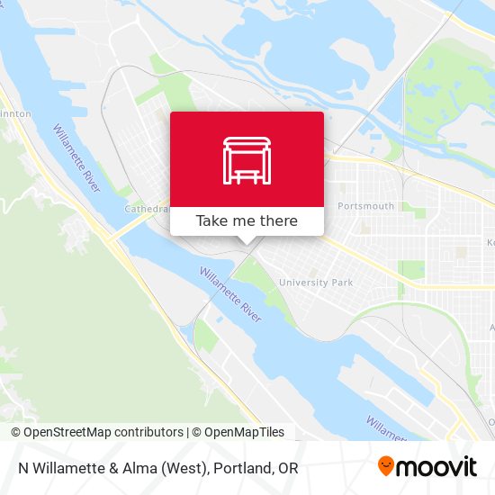 N Willamette & Alma (West) map