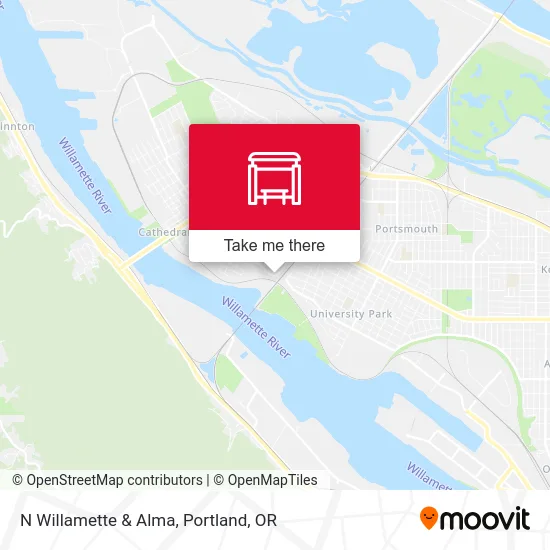 N Willamette & Alma map