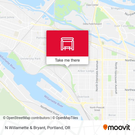 N Willamette & Bryant map