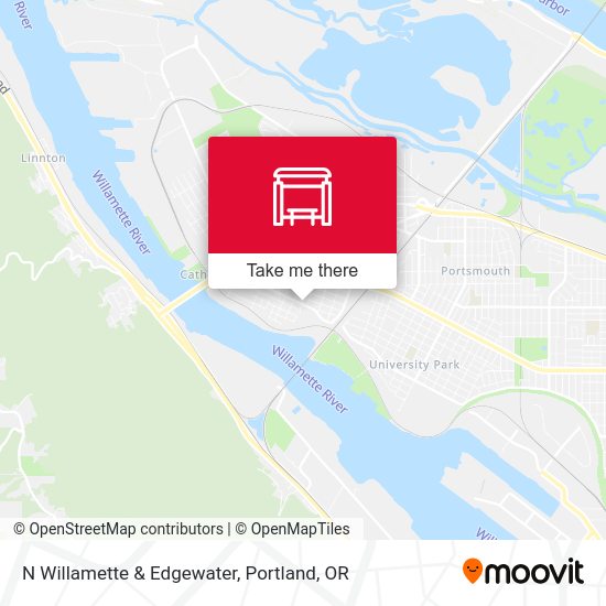 N Willamette & Edgewater map