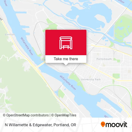 N Willamette & Edgewater map