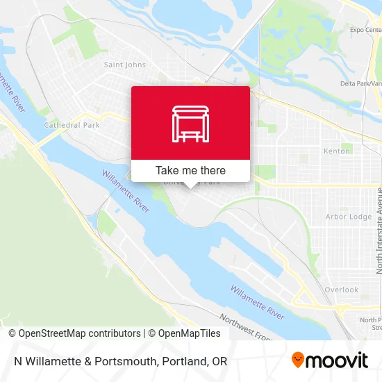 N Willamette & Portsmouth map