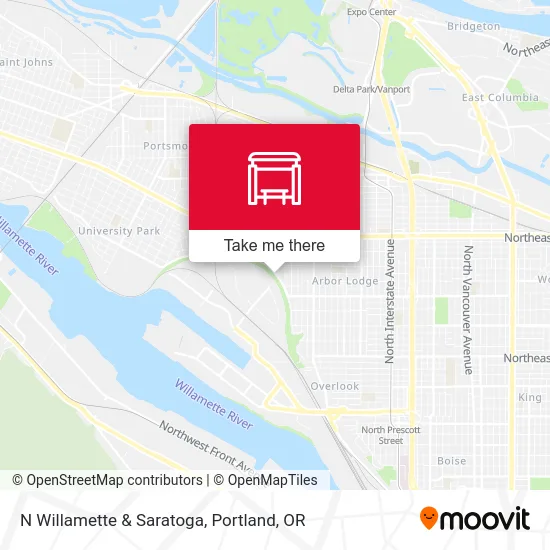 N Willamette & Saratoga map