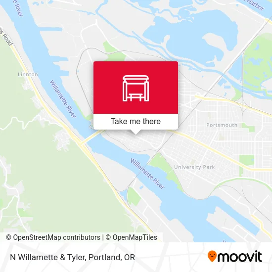 N Willamette & Tyler map