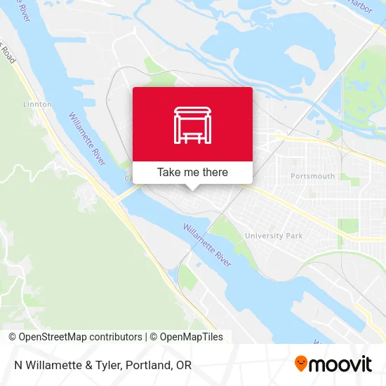 N Willamette & Tyler map