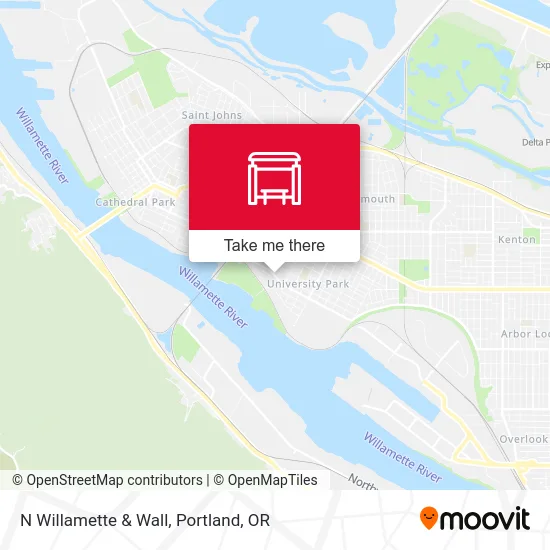 N Willamette & Wall map