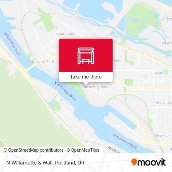 N Willamette & Wall map