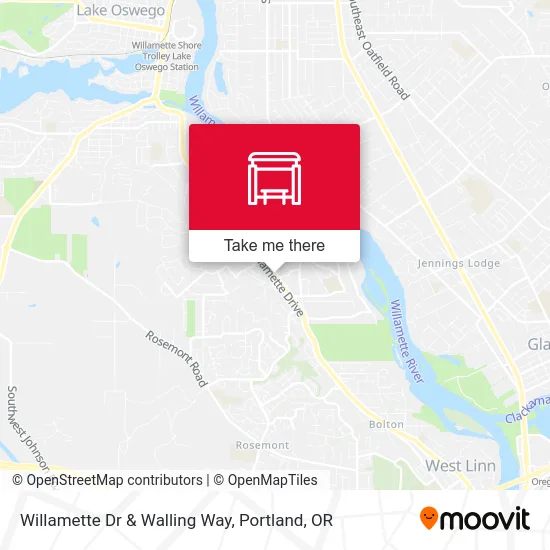 Willamette Dr & Walling Way map