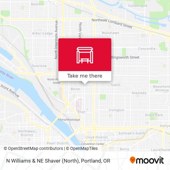 N Williams & NE Shaver (North) map