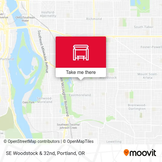 SE Woodstock & 32nd map