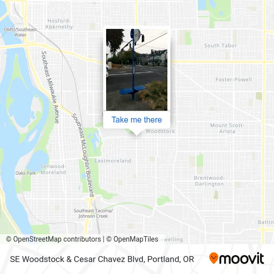 SE Woodstock & Cesar Chavez Blvd map