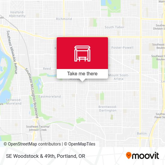 SE Woodstock & 49th map