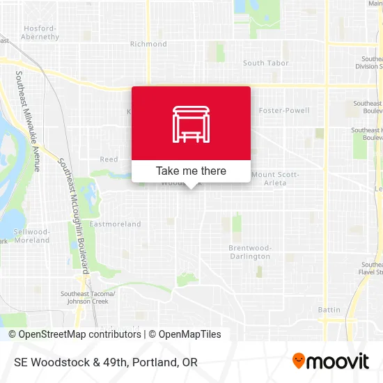 SE Woodstock & 49th map