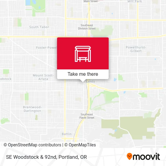 SE Woodstock & 92nd map