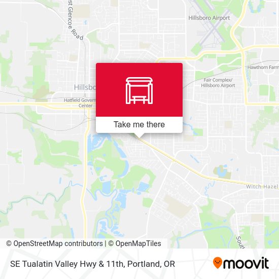 SE Tualatin Valley Hwy & 11th map