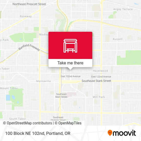 Mapa de 100 Block NE 102nd