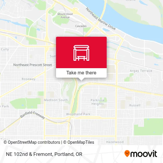 NE 102nd & Fremont map