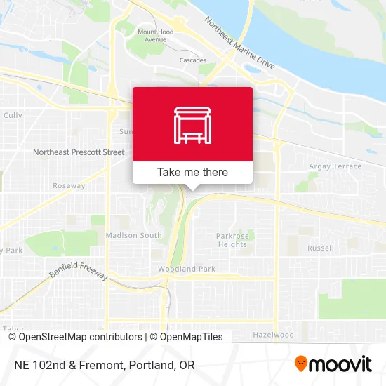 NE 102nd & Fremont map