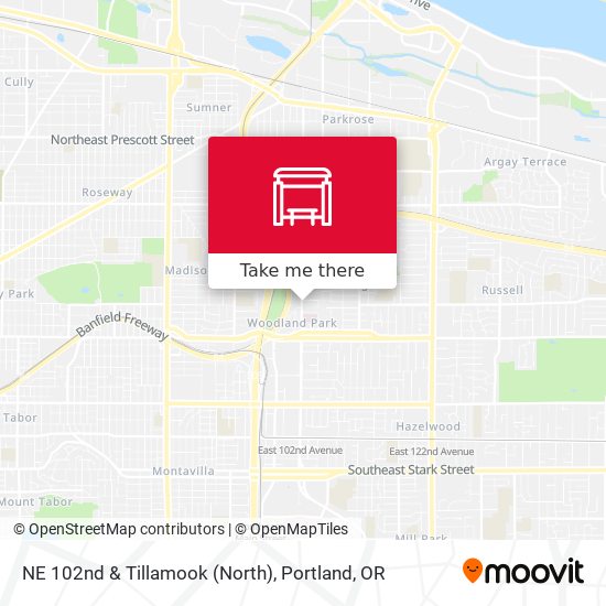 NE 102nd & Tillamook (North) map